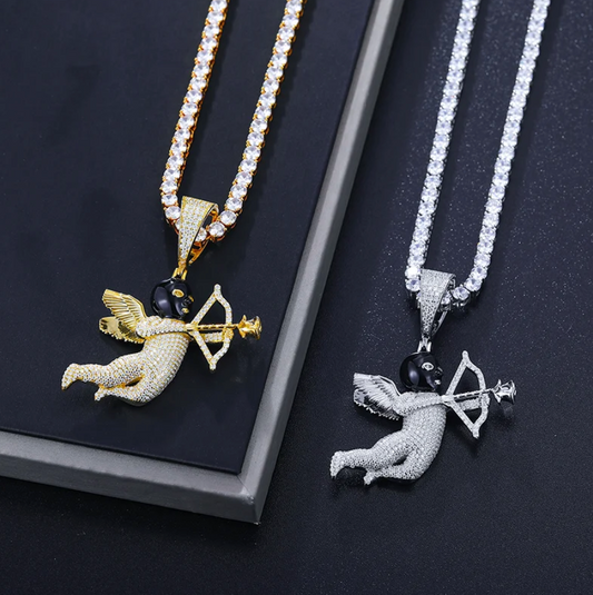 Moissanite Masked Cupid Pendant