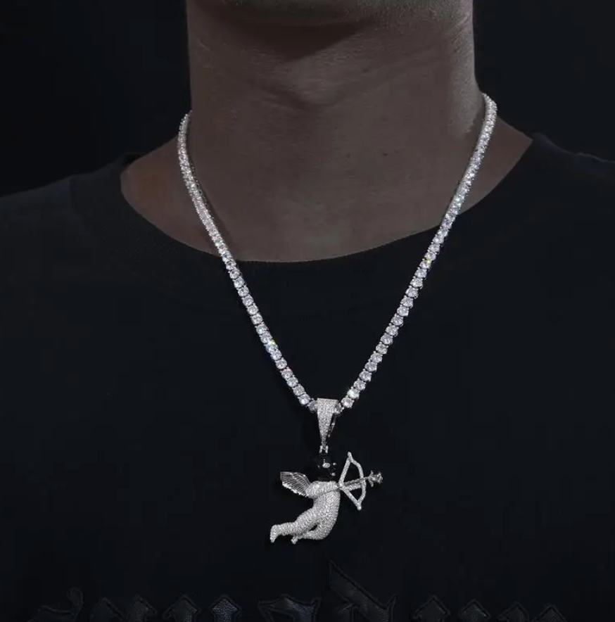 Moissanite Masked Cupid Pendant