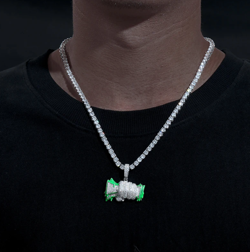 Moissanite Money Grab Pendant (Glow In The Dark)