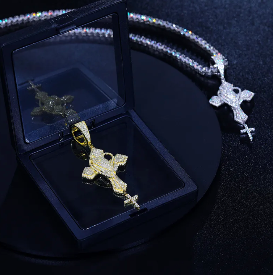 Moissanite Praying Cross Pendant