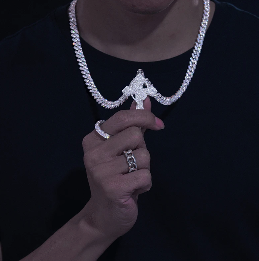 Moissanite Praying Cross Pendant