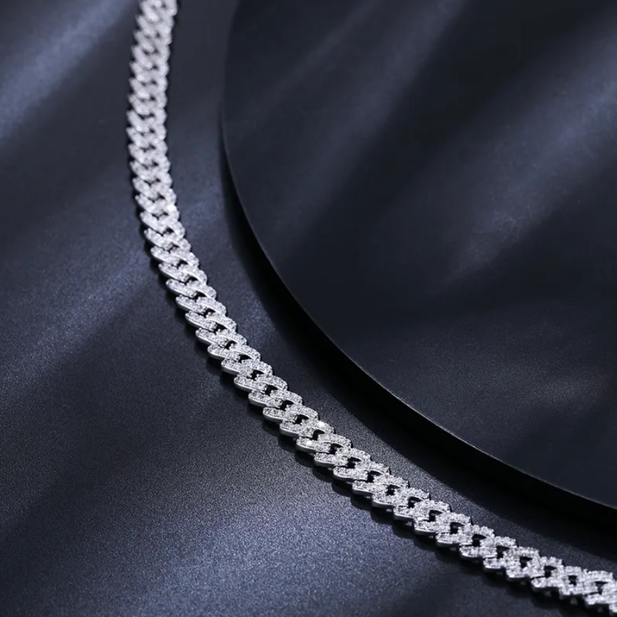 Moissanite Prong Link Chain 6MM