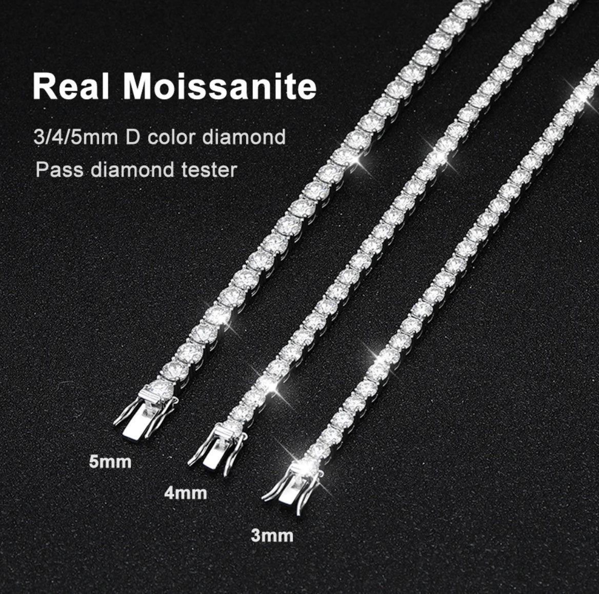 Moissanite Tennis Bracelet (S925 Sterling Silver)
